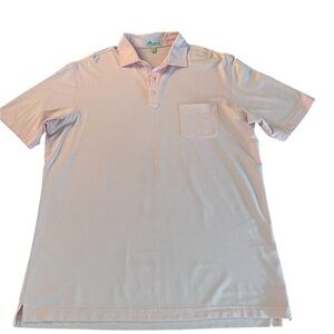 Peter Millar Pastel Pink Polo Shirt Classic Short Sleeve Size Large